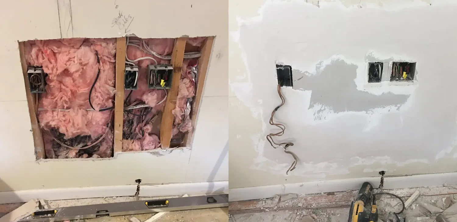 Dry wall being repaired in Gainesville